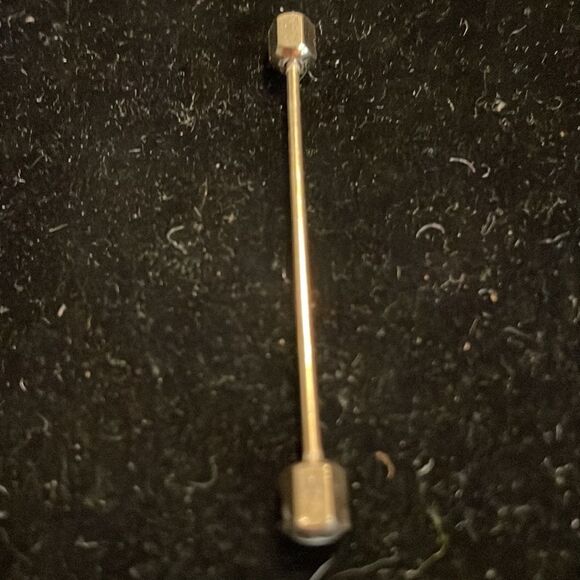 Vintage-1960s-gold tone hexagonal shaped tie tack/lapel pin - Picture 2 of 12